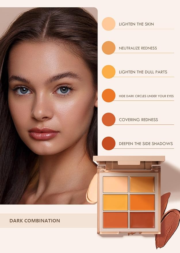 MAEPEOR Face Conceal Contour Palette 6 Colors Full