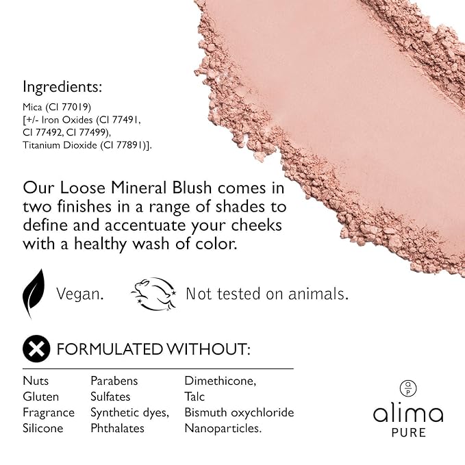Alima Pure Loose Mineral Blush, Powder Blush Makeup, 15 oz