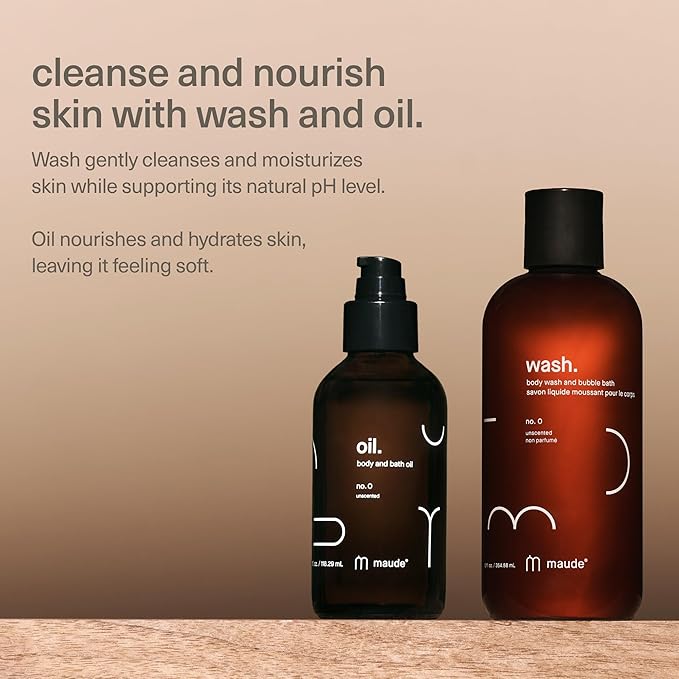 Maude Oil No. 0 - Hydrating Organic Massage + Body Oil - Skin Moisturizer with Organic Jojoba, Coconut & Castor Oil - Rich in Vitamin B + Vitamin E (4 fl oz)