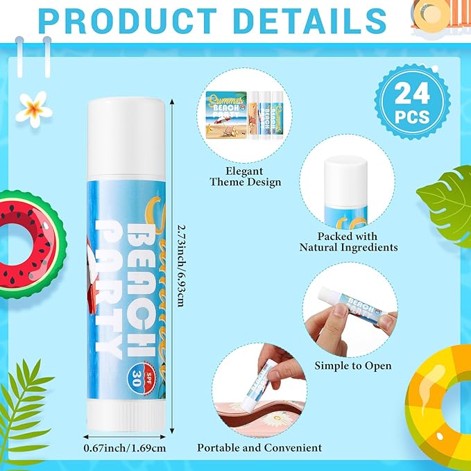 24 Pcs Sunscreen Lip Balms