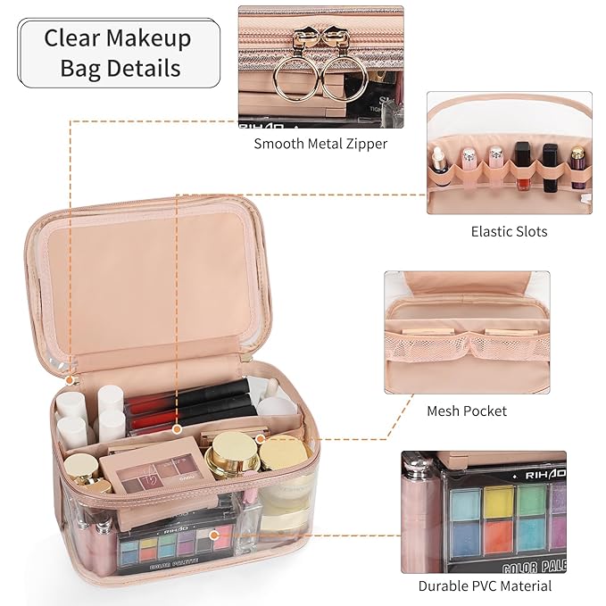 Ocheal clear makeup bags,portable cosmetic