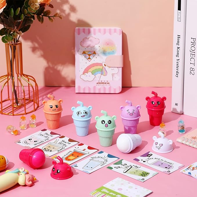 24 Sets Milk Tea Shaped Cute Girls