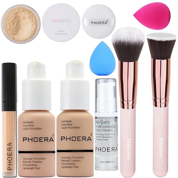 PHOERA Foundation,PHOERA Concealer,PHOERA Makeup Foundation Full Coverage Up Buff Beige)