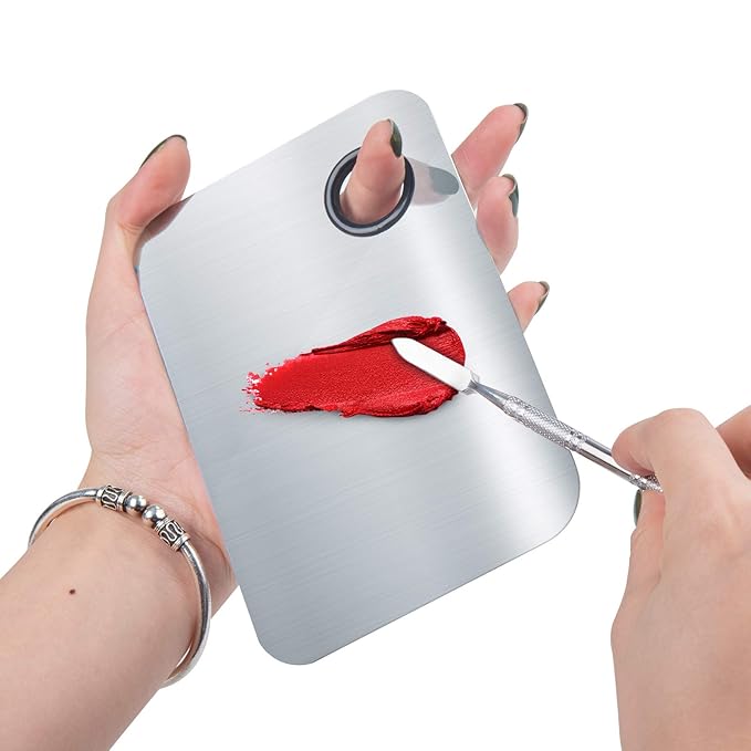 2 Pcs Makeup Mixing Palette, Upgrad Stainless Steel