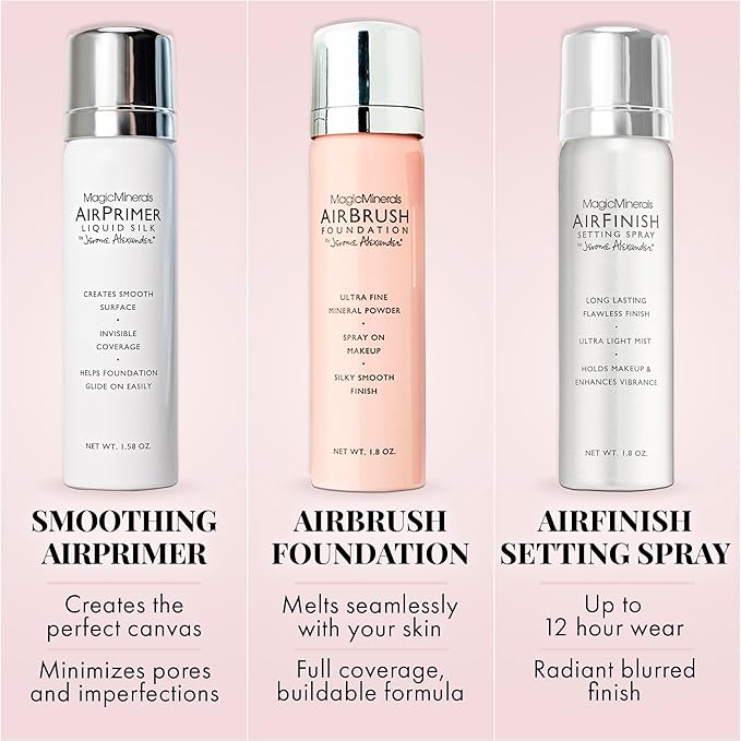 MagicMinerals AirBrush Foundation Set by Jerome Alexander - (Bright Light)