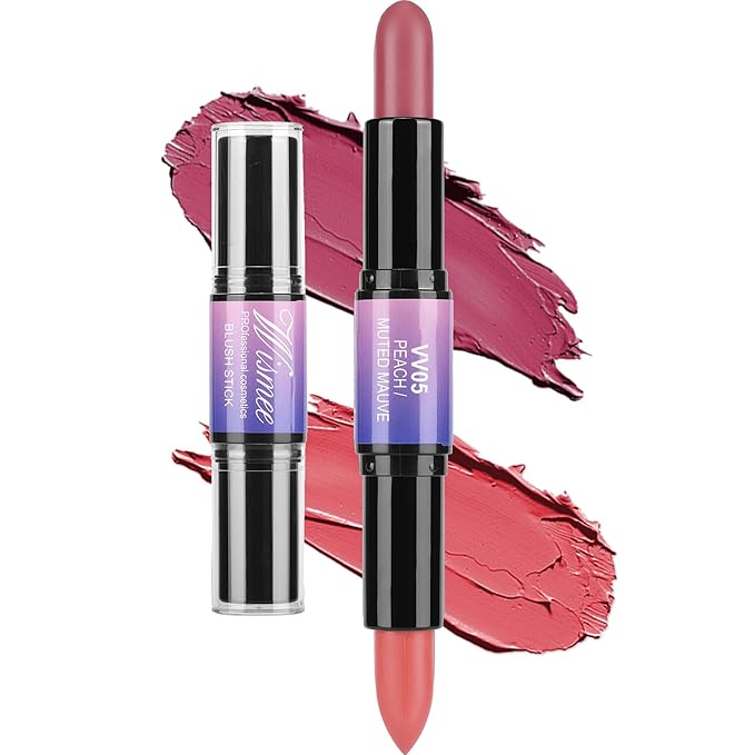 Dual-Ended Cream Blush Stick,Cream Blush Makeup Stick,Buildable Blush