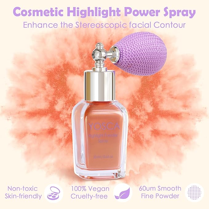 Yosca Highlighter Powder Spray, 20ML Cosmetic Grade Shimmer 20ML