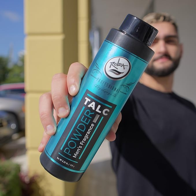 Rolda Men's Barber Talc Powder - White Talcum Prevent Irritation