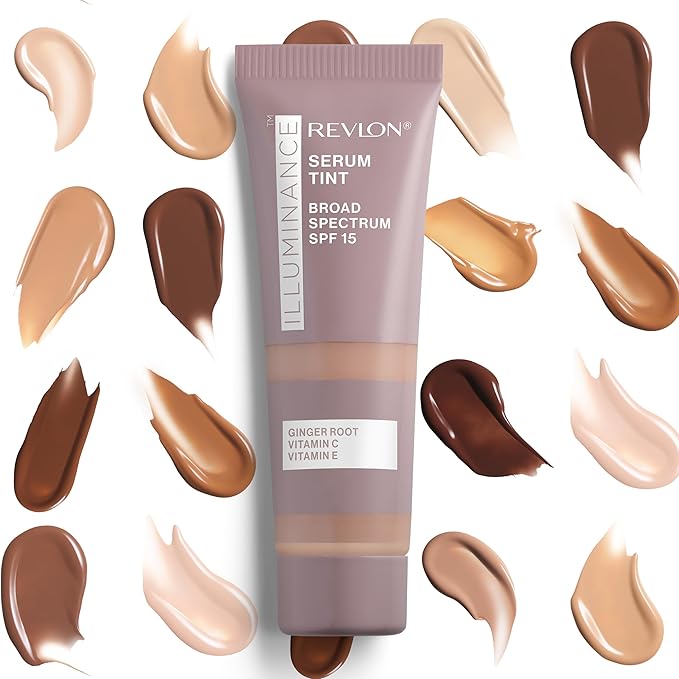 Revlon Illuminance Tinted Serum, Triple Hyaluronic Acid, Evens Out Skin Tone Over Time and Hydrates All Day, SPF 15, 417 Warm Caramel, 0.94 fl oz.