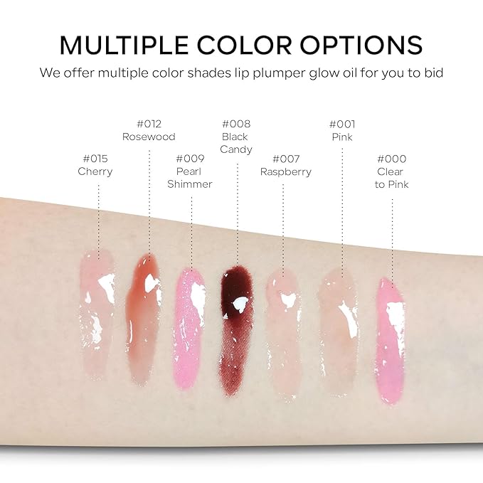 Magic Color Changing Lip Oil, Ph Temperture Change Hydrating Plumping Moisturizing Lip Oil Gloss, Smooth Lip Lines Plump Lip,Transparent Plumping Clear Glossy Balm Care 0.2Fl oz #Clear To Pink