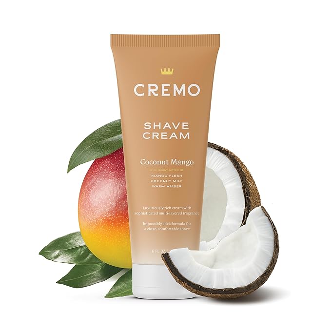 Cremo Cremo Coconut Mango Moisturizing Shave Cream, Astonishingly Superior Ultra-Slick Shaving Cream for Women Fights Nicks, Cuts and Razor Burn, 6 Fl Oz