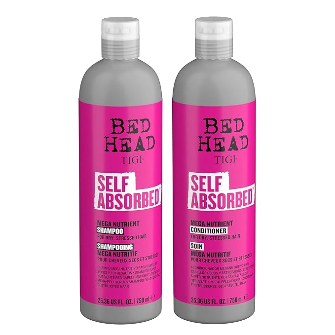 TIGI Bed Head Shampoo and Conditioner For Dry Hair Self Absorbed Nourishing Hair Care to Visibly Repair Hair and Strengthen it From Within 25.36 Fl Oz (Pack of 2)