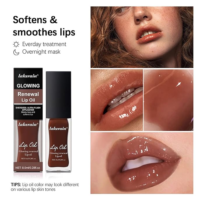 3 Colours Hydrating Lip Tinted Oil, Moisturizing Crystal Jelly Lip Gloss Ultra-Shiny Finish Soften & Smoothes Lips Texture Plumping Liquid Lipstick for Girls and Women