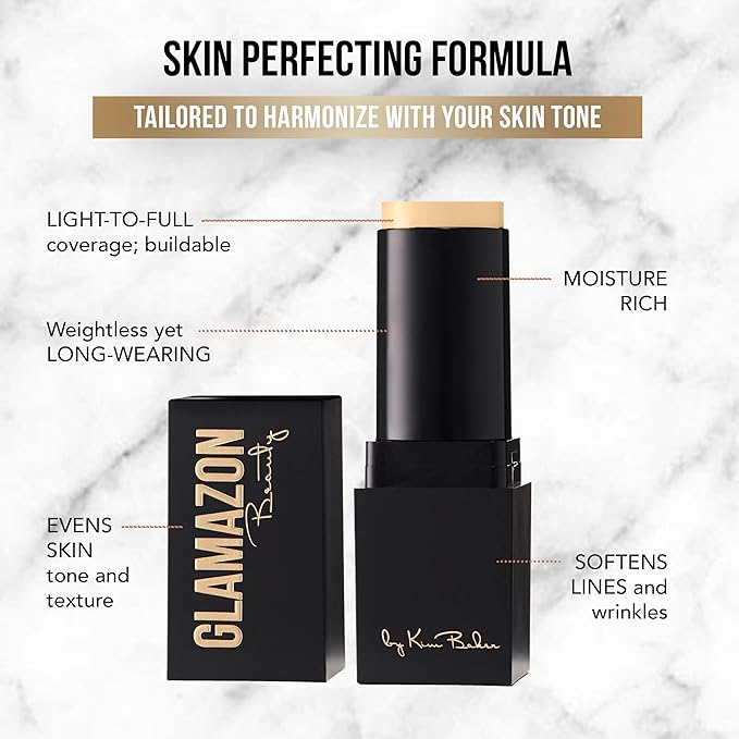 Glamazon Second to None Foundation Stick, Porcelain Doll, Natural Finish