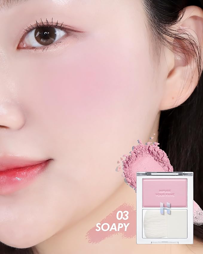 HOLIKA HOLIKA Infusing Blush with Brush - Lightweight,