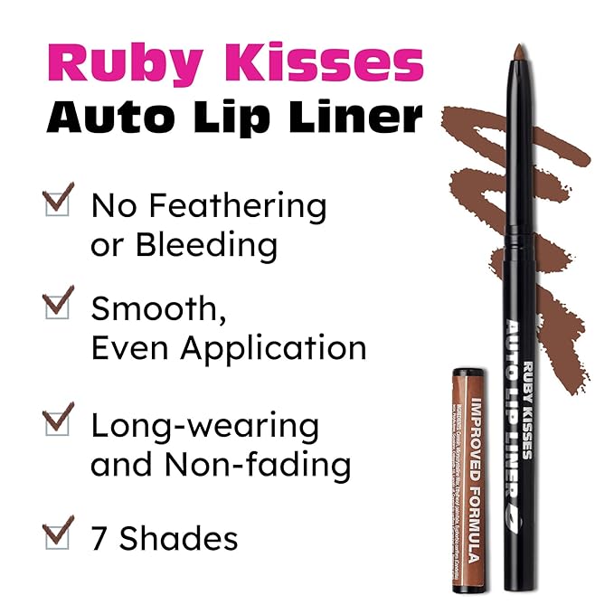 Ruby Kisses Auto Lip Liner Pencil, Long Lasting Lip