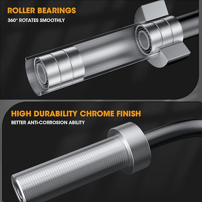 FEIERDUN Olympic EZ Curl Bar - 47" Weightlifting (390LBS Capacity), 2-Inch Weight