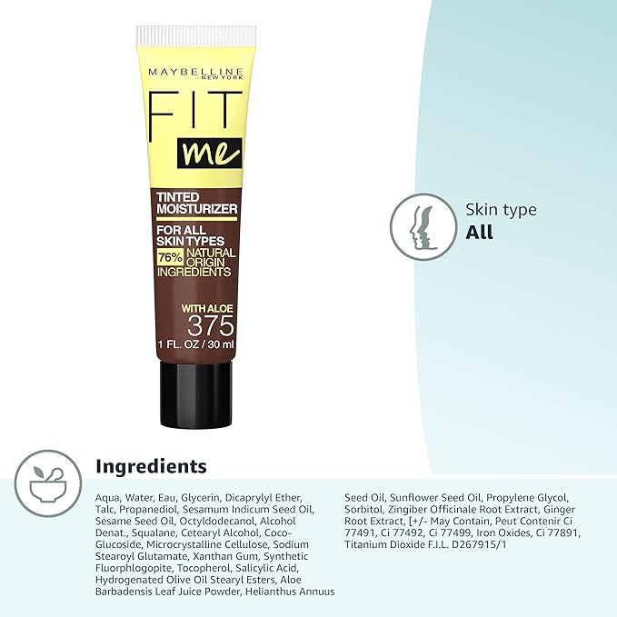 Maybelline Fit Me Tinted Moisturizer, Natural Coverage, Face