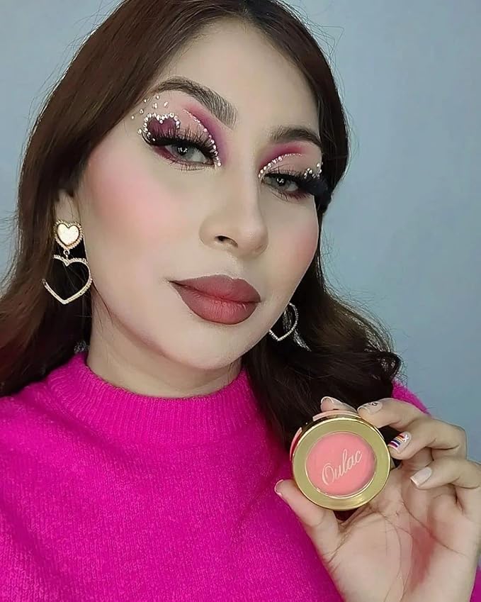 Oulac Blush Face Coral Matte | Pigmented Powdery 4.8g