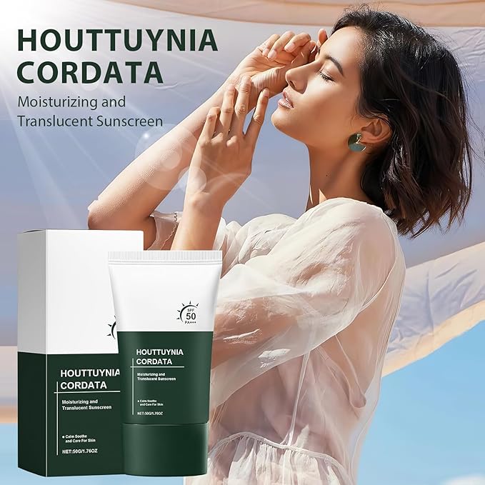 2pcs Heartleaf Silky Moisture Sunscreen, Moisture Daily Sunscreen, Silky Moisturizing Sunscreen, Hydrating Moisturizing Essence Korean SPF 50+ PA++++ Facial Moisturizer Sunscreen