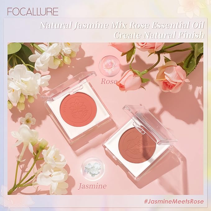 FOCALLURE Powder Palette Blush, Matte Mineral Blush Powder, Blendable, #201