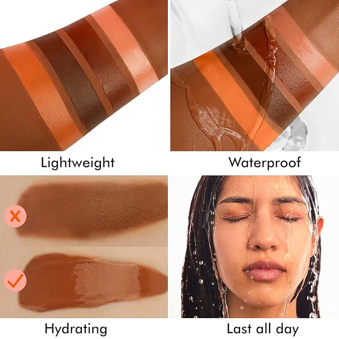 Liquid Concealer Makeup 4Pcs,Corrector Foundation for Black Women 0.67 oz