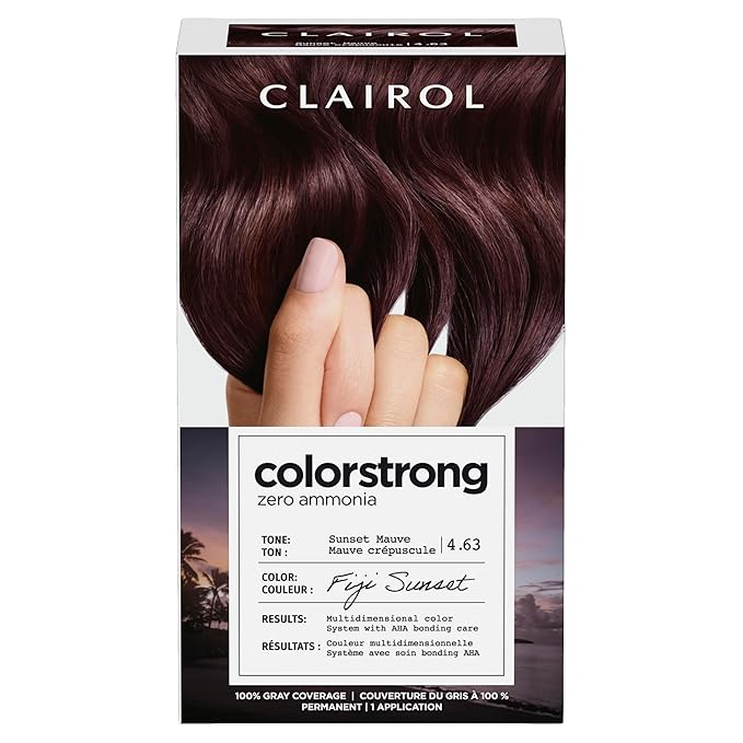 Clairol ColorStrong Permanent Zero Ammonia Hair Dye, 4.63 Sunset Mauve - Fiji Sunset Hair Color, Pack of 1