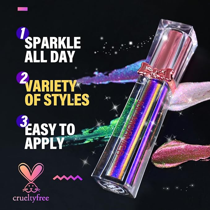 Super Stay Lip Gloss,Multichrome Colorstay Overtime Lipcolor,Highly Pigmented Instant Glitter Liquid Lip Makeup,0.12 Fl Oz (03, 3.5ml)