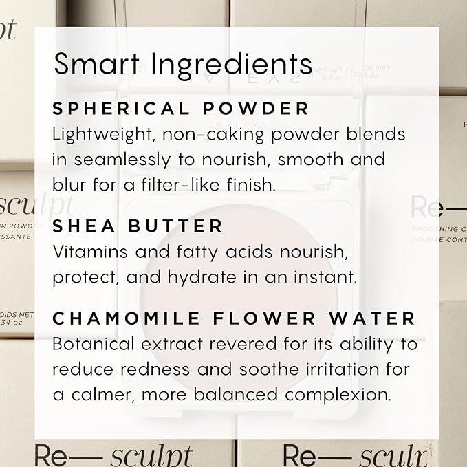 HALEYS Re-sculpt Smoothing Contour Powder (Light) Lightweight, Non-Caking,