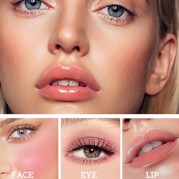 6Pcs Aloe Vera Color Changing Lip Gloss, Hydrating Lip Glow Oil High-Shine Clear Temperature Color Change Lipstick, Glossy Lip Tint Stain for Women Lip Care Prevents Dry Cracked Lips