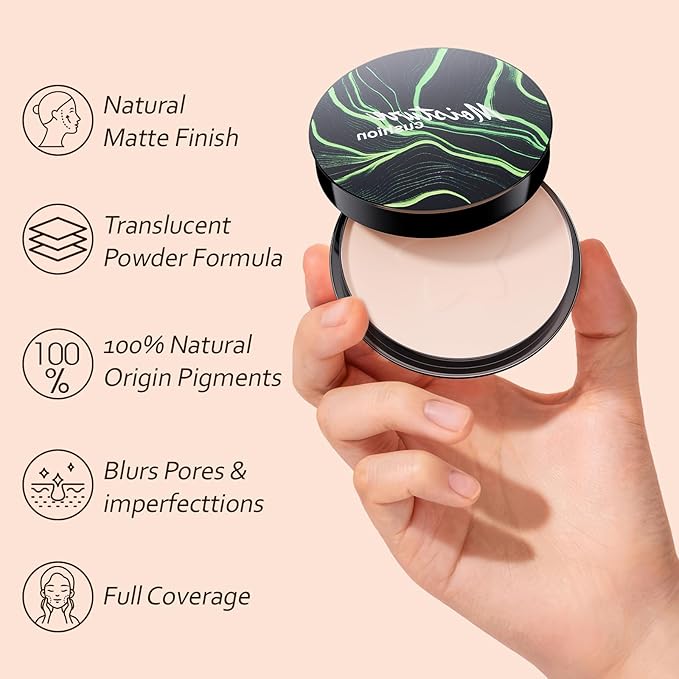 Face Setting Powder Makeup - Waterproof Long-Lasting Pressed