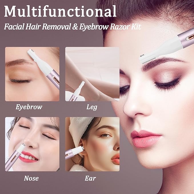 2025 Rechargeable Nose and Ear Hair Trimmer for Women Men – Painless Facial and Eyebrow Hair Remover, Dual-Edge Blades, IPX7 Waterproof, Compact and Portable Electric Clipper