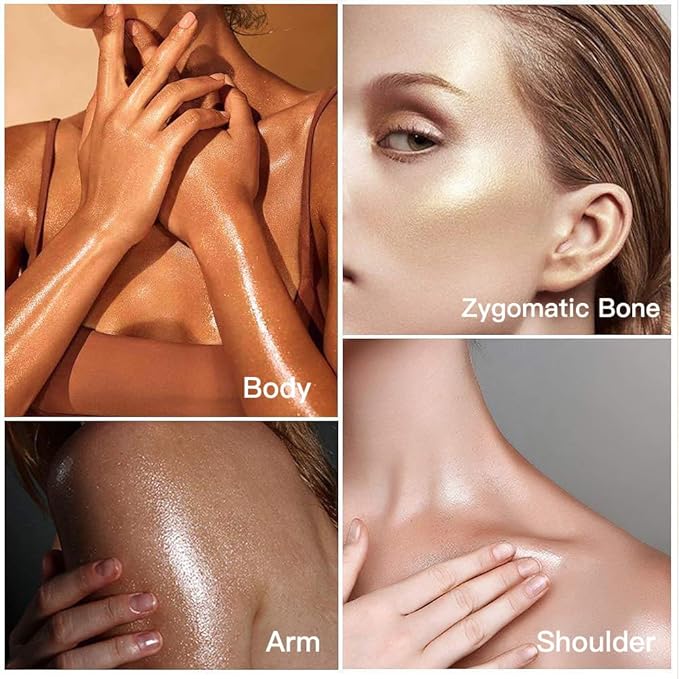 ELESSY Highlighter Makeup Palette Glitter Pink Highlighter Palette Tones-DAWN GLOW