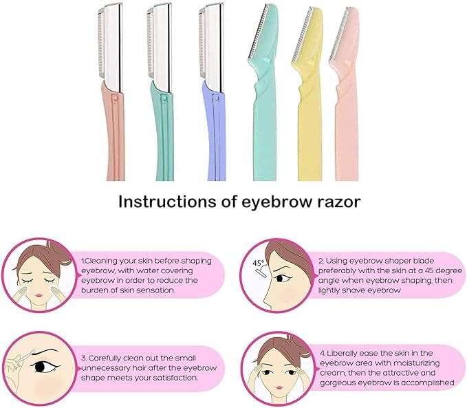 Eyebrow Razor 9 Pack, Precision Facial Hair Trimmer for Women, Eyebrow Shaper Facial Razor for Men