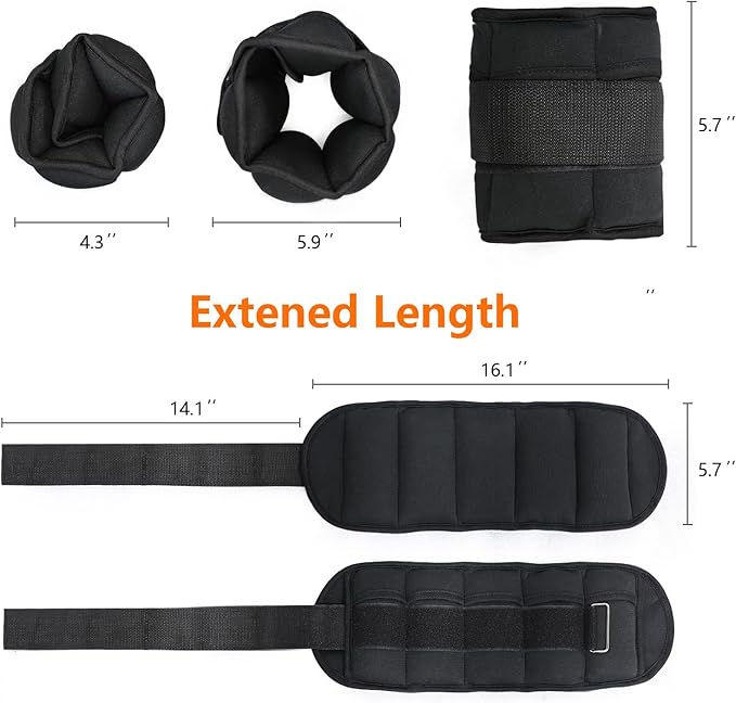 FEIERDUN Adjustable Ankle Weights for Women and Men 2,4,6,8,10 LBS