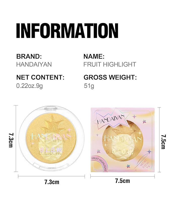 Glitter Highlighter Highlight Makeup, Fruit Glitter Face Illum