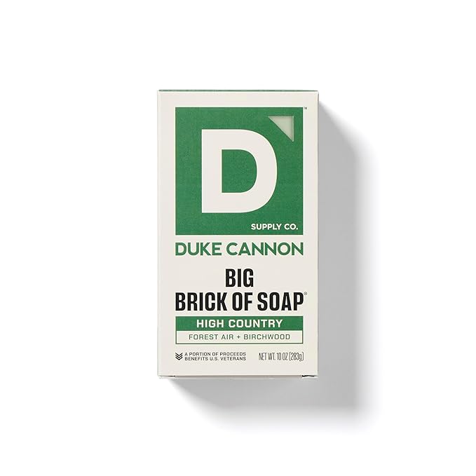 Duke Cannon Big Brick of Soap - High Country | 10 oz. Triple Milled Bar Soap | Birchwood & Tonka Scent | Supports U.S. Veterans, 3 Pack