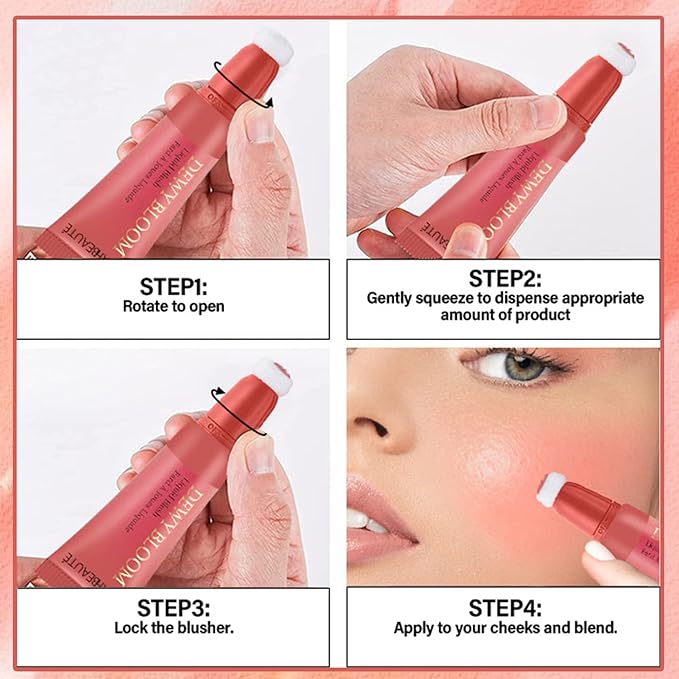 CAHIUYOA Blush Wand Liquid Cream Blush Makeup Stick Nude Pink