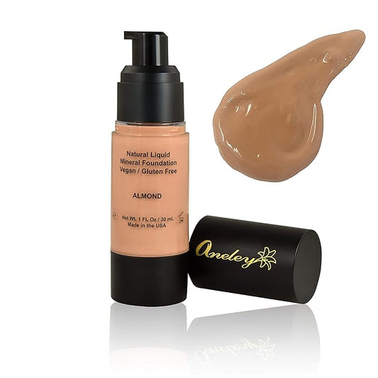 liquid mineral foundation organic natural vegan cruelty free care (Almond)