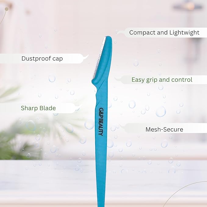 G&P BEAUTY Precision Face & Eyebrow Dermaplaning Kit - 3 Exfoliating Razors with Precision Covers for Women, ideal Gift.