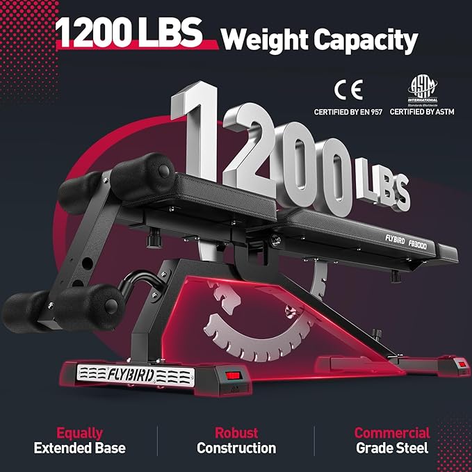 FLYBIRD Weight Bench 1200lbs Capacity FB3000