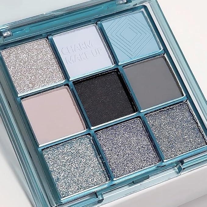 Eyeshadow Palette Makeup- 9 Colors Navy Blue Colorful Eyeshadow Palette Matte Shimmer Natural Eye Shadow palettes Highly Pigmented Naturing-Looking Long Lasting (Blue#)