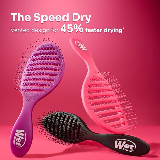 Wet Brush Speed Dry Hair Brush, Elemental Blue, Vented Design & Soft HeatFlex Bristles, Blow Dry Safe, Ergonomic Handle Manages Tangles & Uncontrollable Strands, Pain-Free Hair Accessories