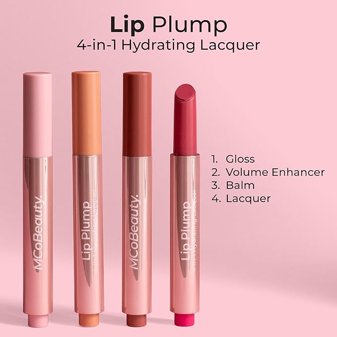 MCoBeauty Lip Plump 4-in-1 Hydrating Lacquer, Luella Nude Lip