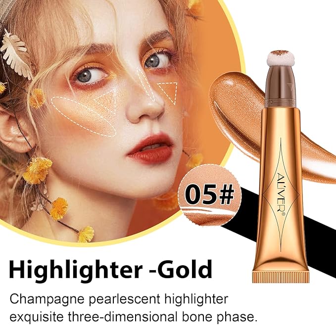 Liquid Highlighter Beauty Wand, Highlight Bronzer Stick with