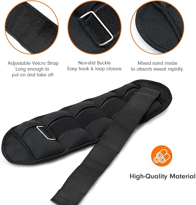 FEIERDUN Adjustable Ankle Weights for Women and Men 2,4,6,8,10 LBS