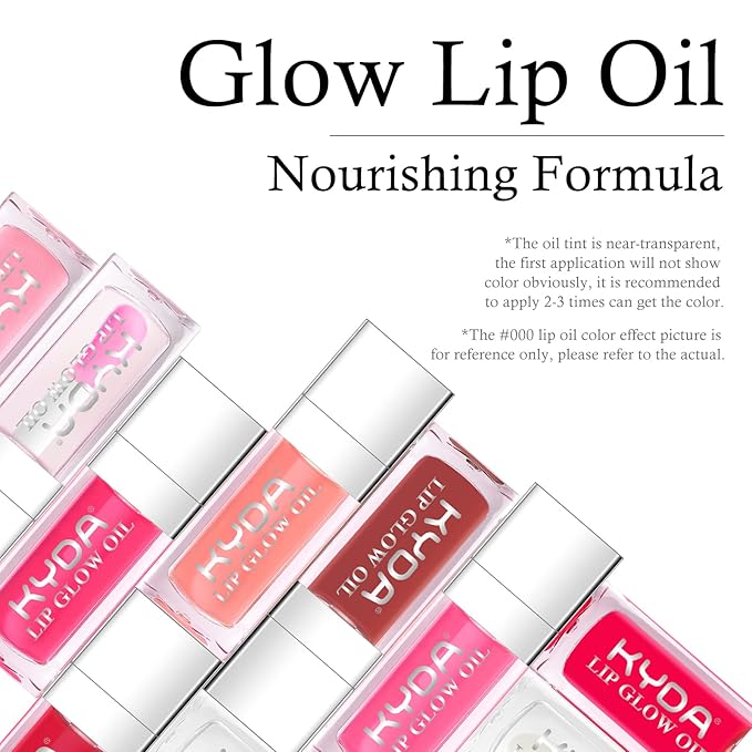 KYDA 2 Colors Hydrating Lip Glow Oil,Moisturizing Lip Hydrating