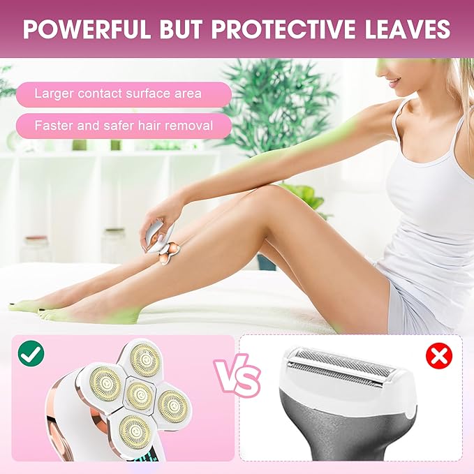 Electric Razors for Women Legs Travel : Rechargeable Waterproof Razor Trimmer for Womens - Dry Wet Electric Shaver for Women - Pro Portable Personal Body Shaver