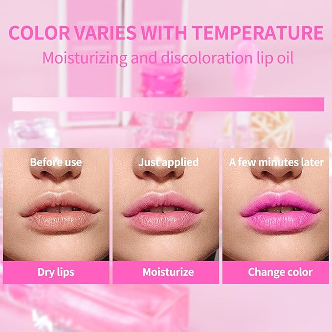 2pc Magic Color Changing Lip Oil,