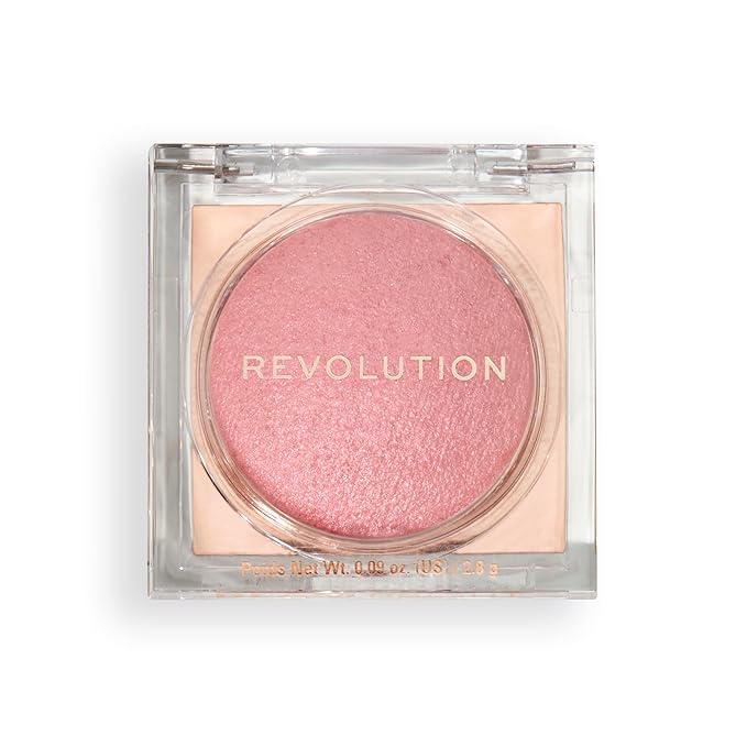 Revolution, Beam Bright Blush, Blendable & Buildable Face Powder Blush, Luminous Finish for Radiant Cheeks, Vegan & Cruelty-Free, Pink Party, 0.09 Oz
